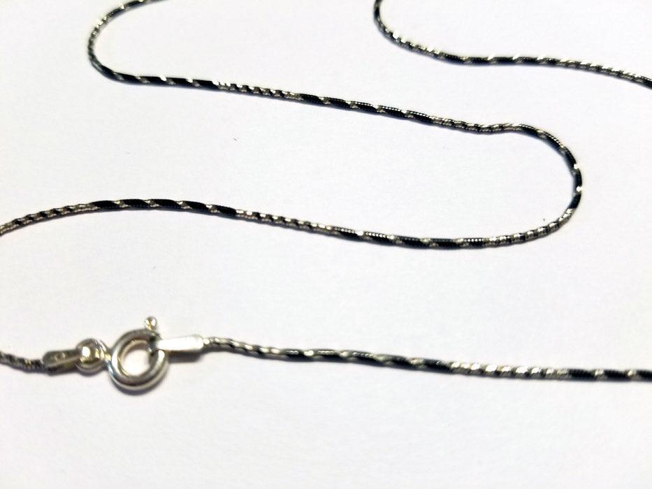 Black and White Sterling Stripe Chain Necklace - Tempi Design Studio