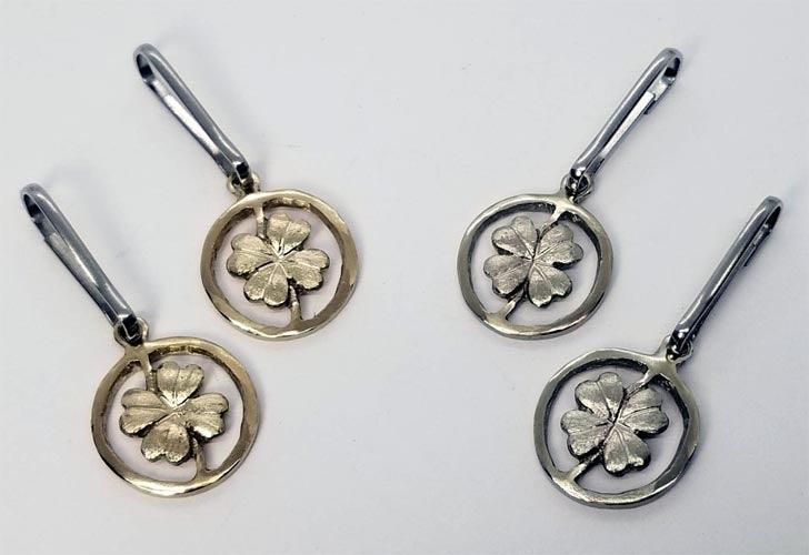 Boot Zipper Pulls---4 Leaf Clover - Tempi Design Studio